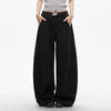 Curved Hem Solid Trousers