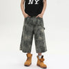 Sleek camouflage print cropped Denim Shorts