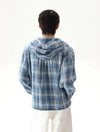 Urban-Edge Plaid Drawstring Hooded T-Shirt