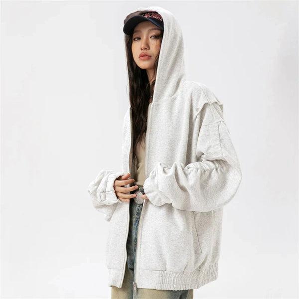 Edgy Metro Zip-Up Sweatshirt alternatif görünüm