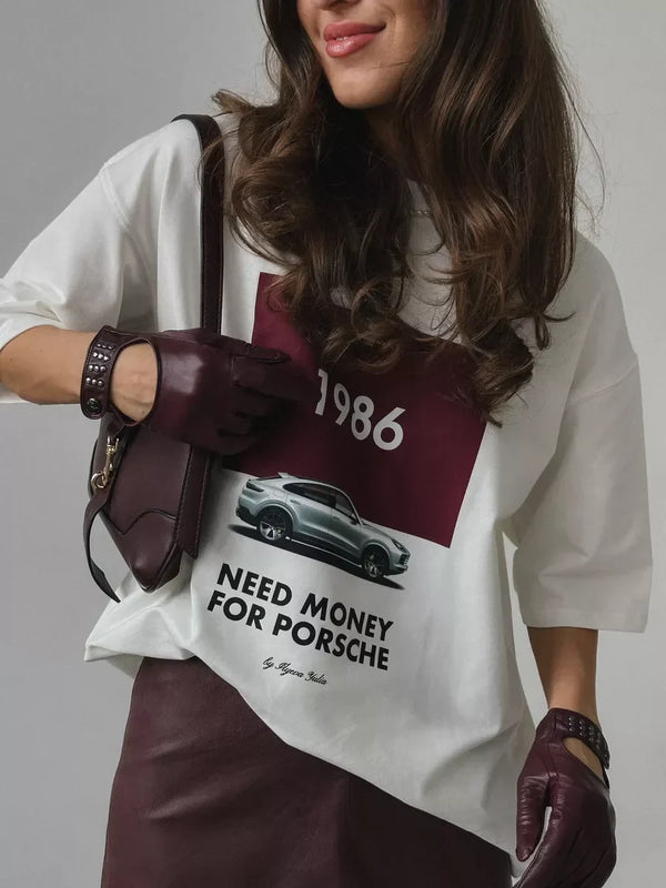 Style Western Neck Round Lazy Women T-Shirt