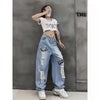 Women High-Rise Graphic Bell Leg Denim