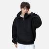 Heavyweight Ribbed Solid Half-Zip Sweatshirt