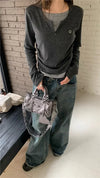 Turn-Of-Era Full-Sleeve Button Women's T-Shirt