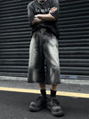 Ombre Rugged Look Rinse Denim Shorts