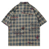 Star-Check Print Short Sleeve Top