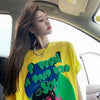 Short-Sleeved Cotton Yellow Fit Style Street T-Shirt