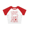 Turn-Of-Era Drummer Darkwave Letter Pattern Crop Top