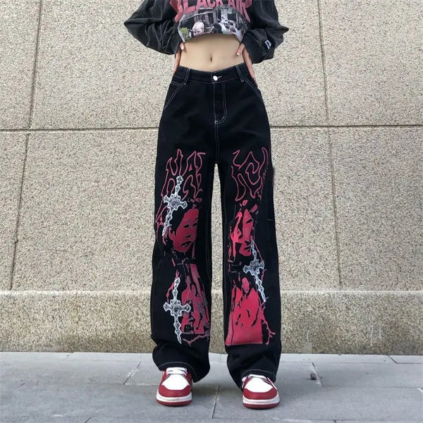 2000s Metro Black Urban Beat Oversized Denim