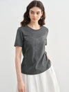 Neck Round Print Slogan Slimming T-Shirt