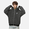 Stripe Stitch Boxy Y2K Hood