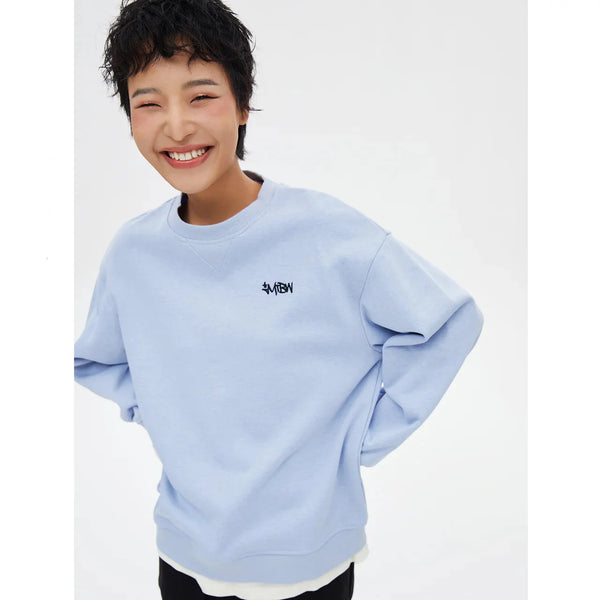 Comfortable Round Neck Stitch-Craft Letter T-Shirt alternatif görünüm
