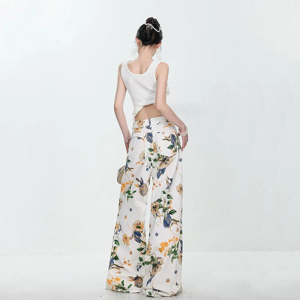 Heritage Western Style Summer Flower Denim alternatif görünüm