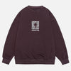 Baskılı Oversize Bisiklet Yaka Sweatshirt, önden görünüm — Navra Wear