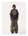 Aged Rough-Edge Acid-Rinsed Designed Print T-Shirt
