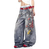 Seoul Style Modern 3D Printed Bell Leg Denim