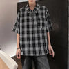 Diamond Check Half-Zip Casual Top