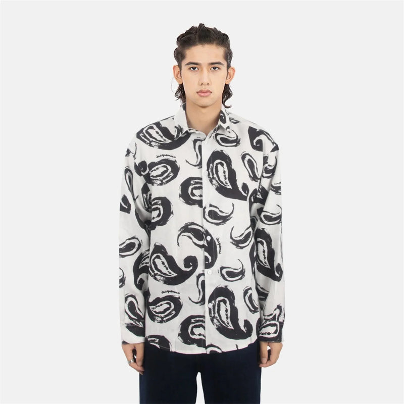 Digital Pixel Print Retro Street Shirt