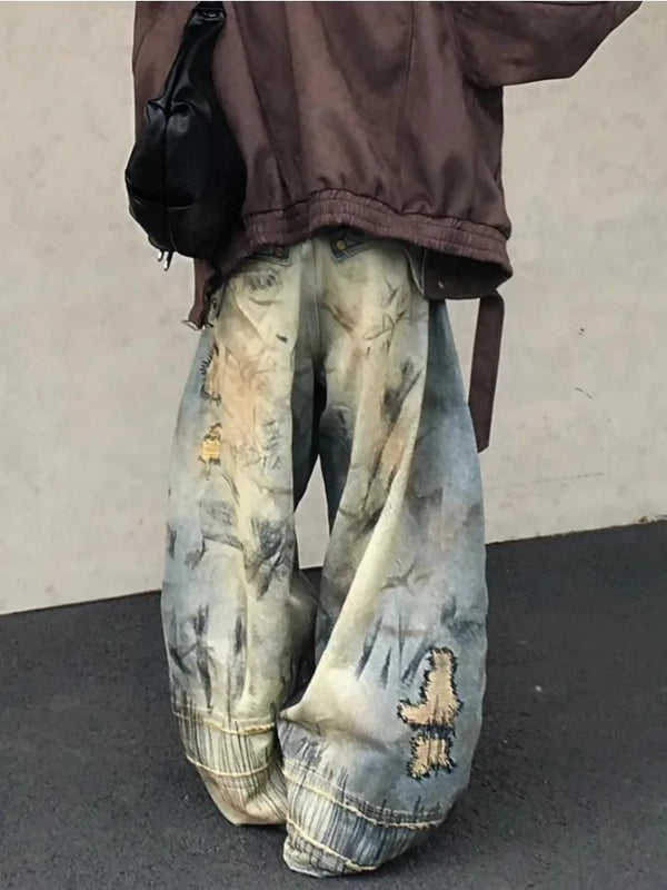 Oversized Western Style Stitched Denim alternatif görünüm