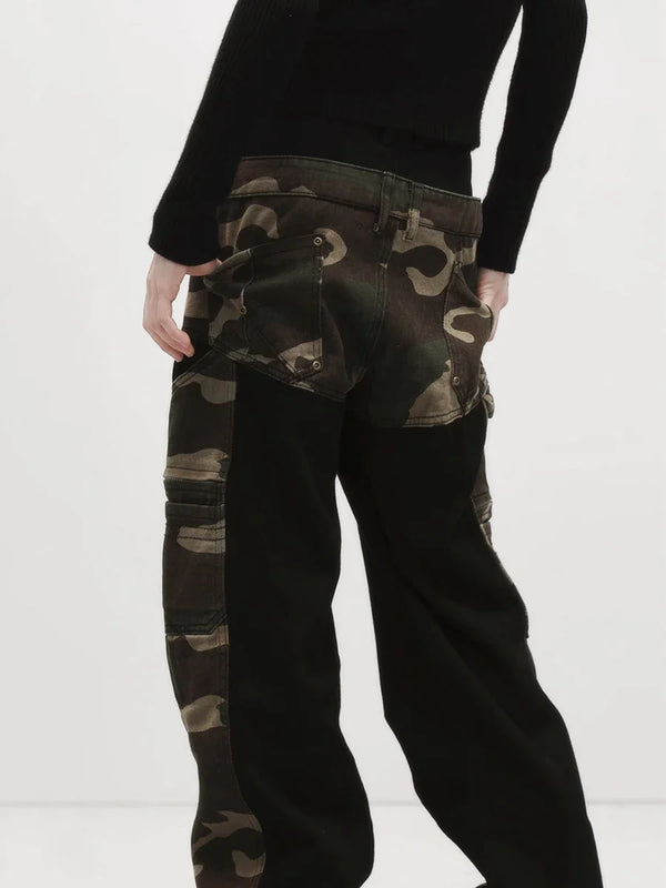 Signature Chic Heritage Color Block Camo Denim alternatif görünüm