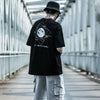 Geometric Print Techwear Rebel-Cut Style T-Shirt