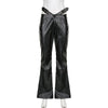 Metal Belt Gothic Leather Trousers