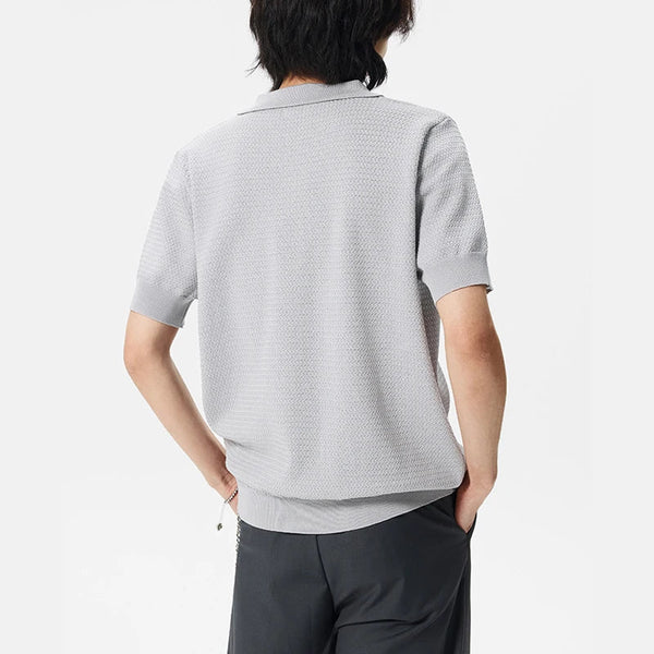 Flexible Faded Era Classic Epoch Knitted Jacquard Collar-Knit T-Shirt alternatif görünüm