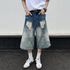Original Ombre Cozy Vibes Rinse Patched Denim Shorts