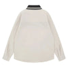 Letter Stitch Contrast Block Long Shirt