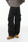 Metro Crinkle Design Street Flare Leg Pants