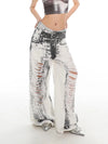 White Torn Relaxed Denim