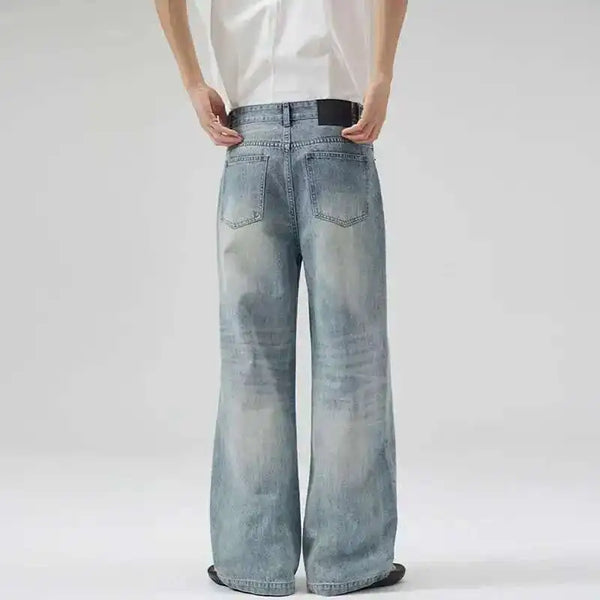 Heritage Durable Blue White Ombre Colorblock Denim alternatif görünüm