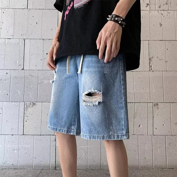 Rugged Cord Denim Shorts alternatif görünüm