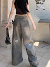 Western Style Aesthetic Torn Denim