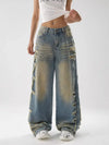 Heritage Faded Blue Stacked Wide Denim