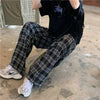 Plaid Pattern Wide-Leg