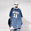 Throwback Hand-Stitched Denim Hip Hop T-Shirt