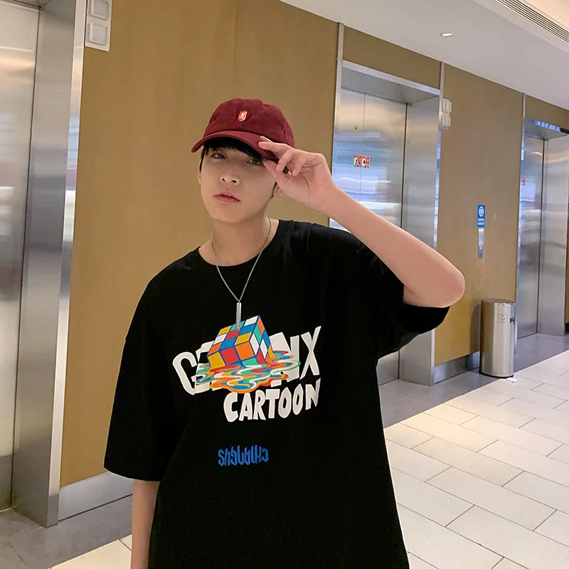 Pro-Quality Far-East Cotton Letter Print T-Shirt