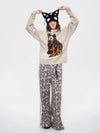Leopar Desenli Jogger, model üzerinde — Navra Wear