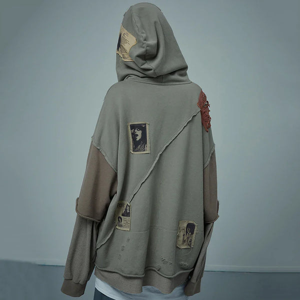Broken Mosaic Oversized Urban Beat Sweatshirt alternatif görünüm