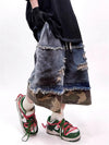 Timeless Woodland Splicing Denim Shorts