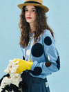 Dot Polka Blue Soft Long Sleeve T-Shirt