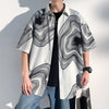 Vintage Oversize Baskılı Gömlek, yakın çekim — Navra Wear