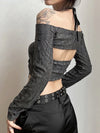 Time-Worn Shadow-Print Drawstring Fairy Camisole T-Shirt