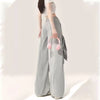 Gray Elastic Cargo Trousers