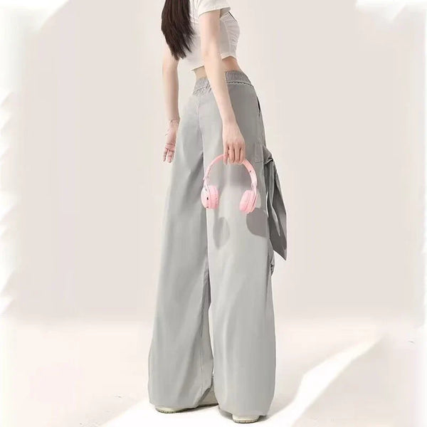 Gray Elastic Cargo Trousers alternatif görünüm