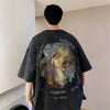 Broken-In Retro-Faded Block-Style Short Sleeve T-Shirt