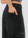 Women Cozy Soft Knit Black Denim Shorts