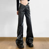 Metal Belt Gothic Leather Trousers