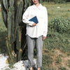 White K-Style Oversized Womens Top